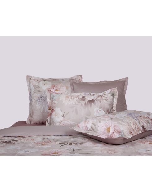 Bettbezug-Set aus Baumwolle, bedruckt, mit 2 Kissenbezügen, 240 x 220 cm, Rosa