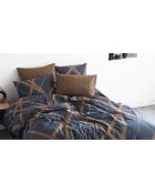 Juego de funda nórdica de algodón azul marino con 2 fundas de almohada