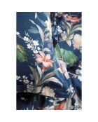 Juego de funda de edredón de algodón estampado azul con 2 fundas de almohada