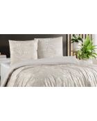 Parure housse de couette avec un taie d'oreiller en coton imprimé beige -140x200 cm