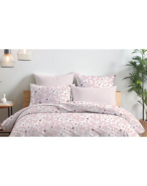 Bettbezug-Set aus Baumwolle mit Kissenbezug, 140 x 200 cm, Rosa