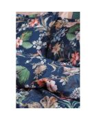 Juego de funda de edredón de algodón estampado azul con 2 fundas de almohada