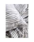 Parure housse de couette avec 2 taies d'oreiller en coton imprimé blanc/gris/noir - 240x220 cm