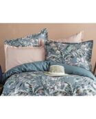 Juego de funda nórdica de algodón estampado verde celadón con 2 fundas de almohada, 240 x 220 cm