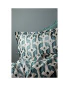 Set copripiumino in raso di cotone stampato verde con 2 federe - 240x220 cm