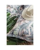 Juego de funda nórdica de algodón estampado verde celadón con 2 fundas de almohada, 240 x 220 cm
