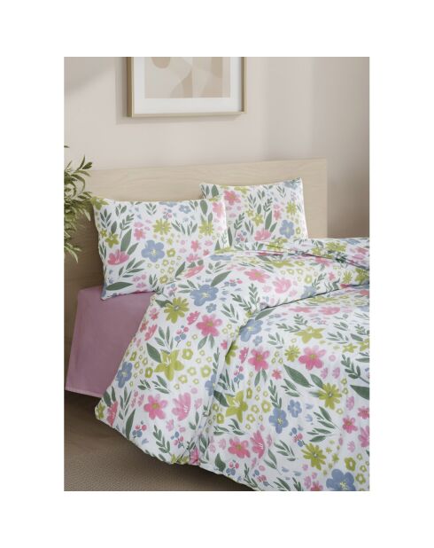 Set copripiumino in cotone stampato multicolore con federa -140x200 cm