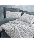 Parure housse de couette avec un taie d'oreiller en coton imprimé anthracite -140x200 cm