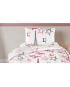 Parure housse de couette avec un taie d'oreiller en coton imprimé multicolore - 140x200 cm