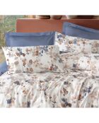 Set copripiumino con federa in cotone stampato beige - 140x200 cm