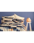 Set copripiumino in cotone stampato blu con 2 federe - 240x220 cm