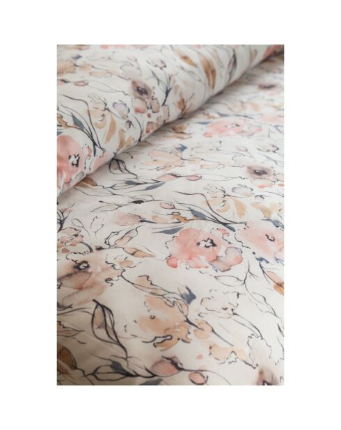 Parure housse de couette avec 2 taies d'oreiller satin de en coton imprimé multicolore - 240x220 cm