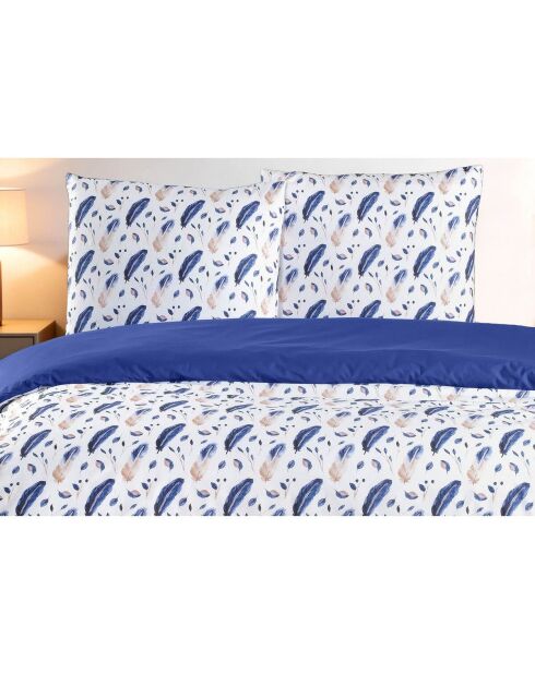Juego de funda nórdica con funda de almohada de algodón estampada en azul, 140 x 200 cm
