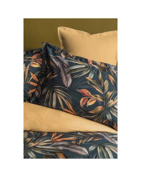 Parure housse de couette avec 2 taies d'oreiller satin de en coton imprimé multicolore - 240x220 cm