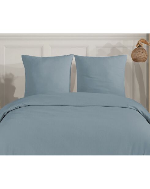 Bedset met 2 kussenslopen Blauw katoenen flanel - 200x200 cm