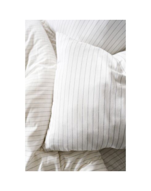 Set letto in cotone intrecciato tinto ecru con 2 federe - 200x200 cm