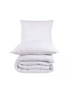 Parure housse de couette avec 2 taies d'oreiller gaze de coton blanche