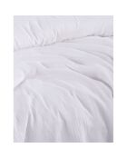 Parure housse de couette avec 2 taies d'oreiller gaze de coton blanche