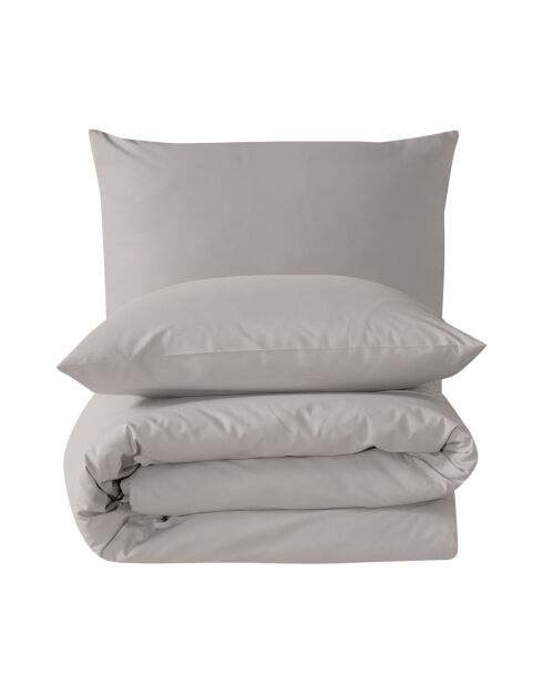 Set copripiumino con federa in cotone beige - 140x200 cm
