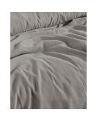 Parure housse de couette avec 2 taies d'oreiller gaze de coton grise