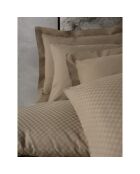 Parure housse de couette avec 2 taies d'oreiller coton uni jacquard vison