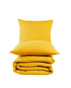Parure housse de couette et taies d'oreiller gaze de coton ambre