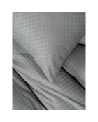Parure housse de couette avec un taie d'oreiller coton uni jacquard grise -140x200 cm