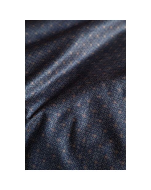 Set copripiumino in cotone stampato blu con 2 federe