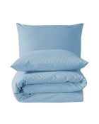 Parure housse de couette avec 2 taies d'oreiller en coton bleu ciel - 200x200 cm