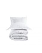 Set copripiumino con 2 federe in cotone a righe bianche - 200x200 cm
