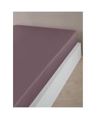 Drap housse en coton mauve - 90x190 cm