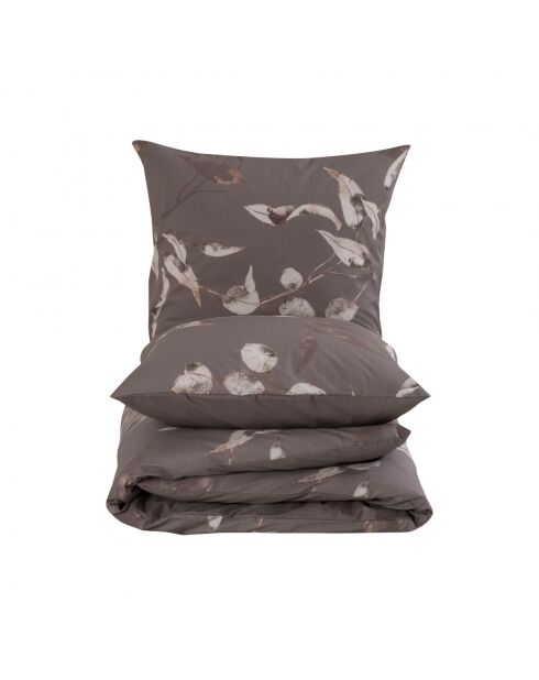 Housse de couette avec une taie d'oreiller en coton Tivory imprimé beige - 140x200 cm