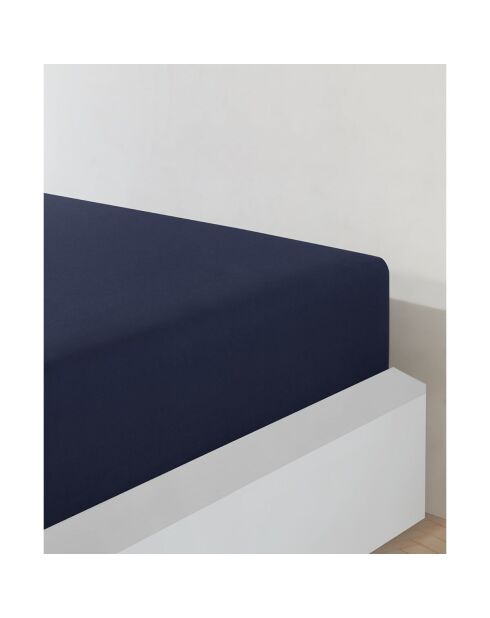 Sábana bajera ajustable de punto de algodón azul marino
