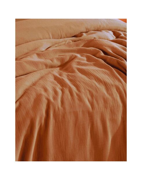 Drap housse gaze de coton ocre