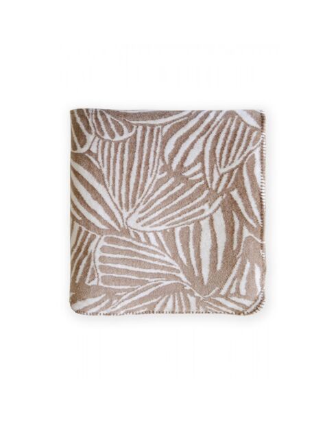 Couverture plaid beige