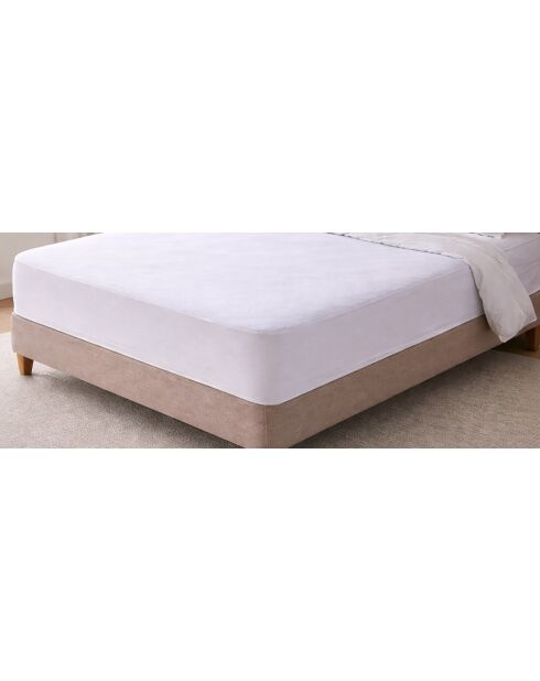 Lot de 2 Protège matelas en coton imperméable bonnet 30 cm blanc