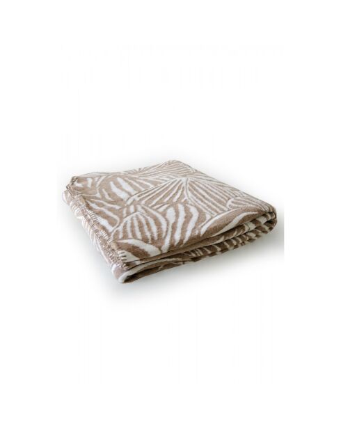 Couverture plaid beige