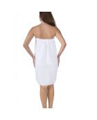 Set Paréo et serviette à cheveux en coton blanc - 70x145 cm