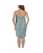 Set Paréo et serviette à cheveux en coton vert céladon - 70x145 cm
