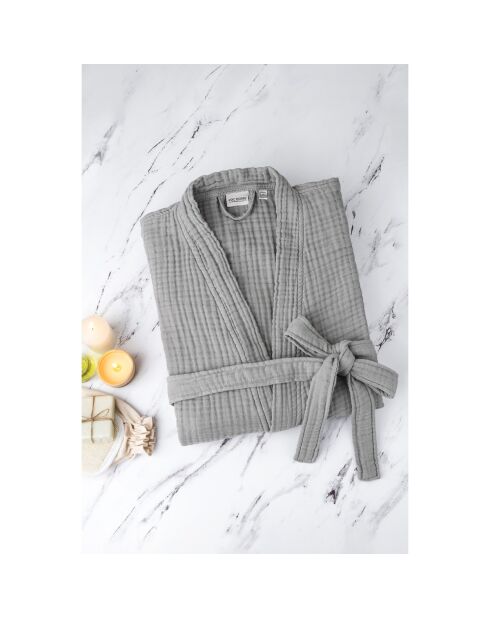 Peignoir gaze de coton gris