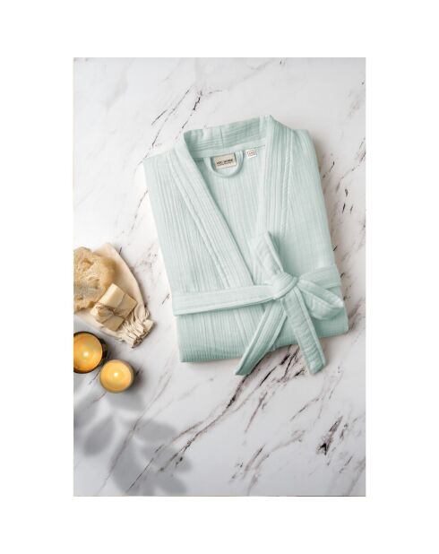 Peignoir gaze de coton vert