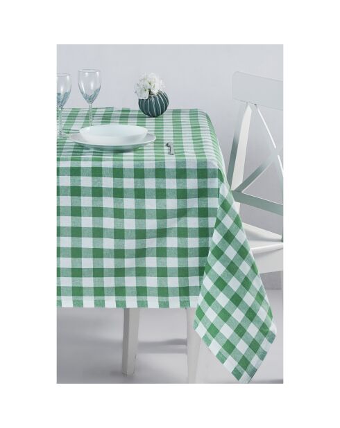 Katoenen tafelkleed groen plaid - 150x250 cm