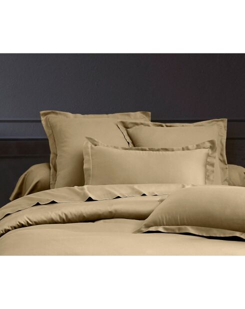 Bettbezug-Set aus 100% Baumwollsatin in Beige