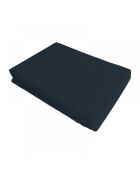 Lenzuolo piatto in raso di cotone blu 100%
