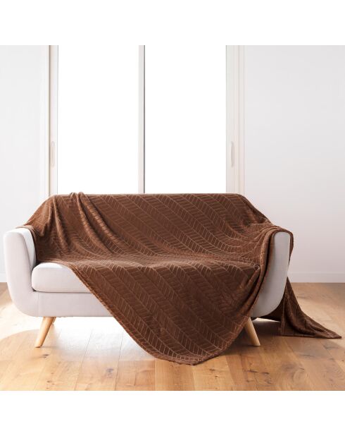 Manta de chocolate Arya - 180 x 220 cm