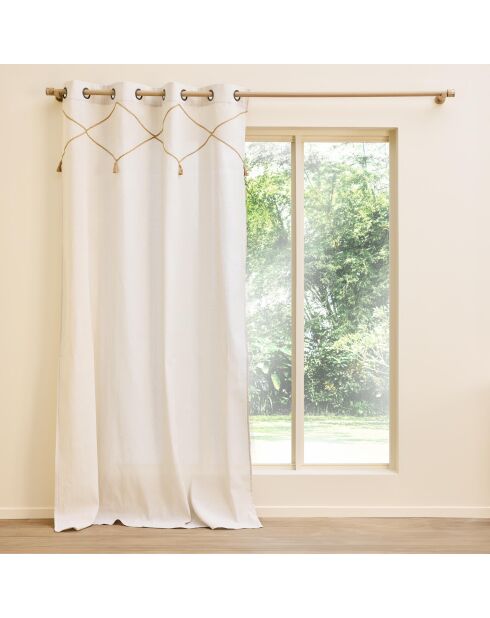 Tenda con occhielli Lacia, colore: avorio, 140 x 240 cm