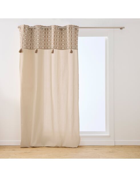 Rideau à oeillets Neirobi beige - 140 x 240 cm