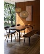 Mesa de comedor negra Alagon - 200 x 90 x 75 cm