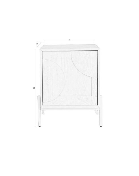 Tavolino Faces beige - 45 x 35 x 60 cm