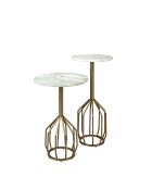 Table d'appoint Salerno M en marbre verte - 25 x 25 x 56 cm